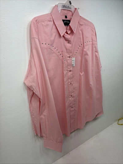 New Women’s White Horse Pink Gem Long Sleeve Pearl Snap XL II-2