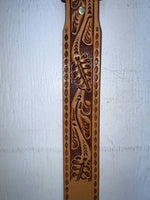 New Brown Genuine Leather Longhorn Tooled 30” Belt #82881 JJ-130
