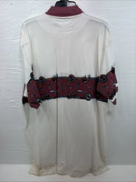 New Men’s GunSmoke White Pink Western Design Short Sleeve Polo XL R-77