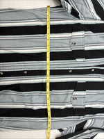 New Men’s San Angelo Gray Black Stripe Short Sleeve Button Up Medium CC-16