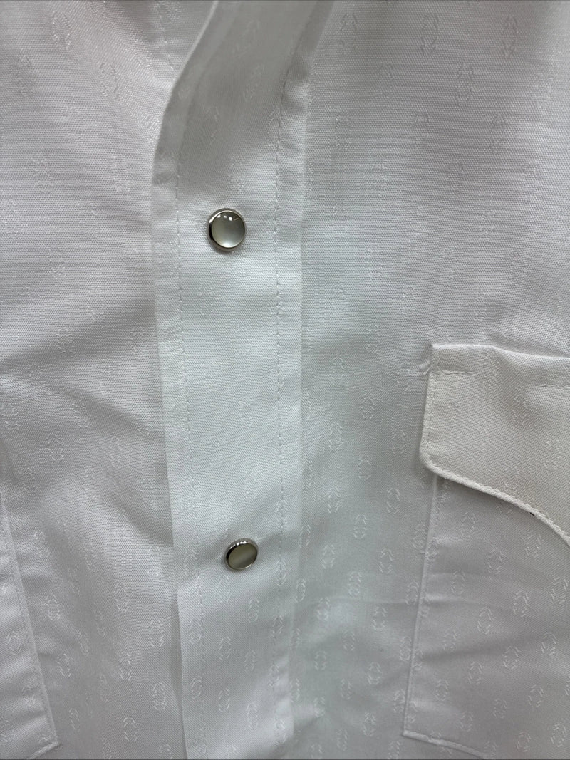 New Men’s Panhandle White Western Long Sleeve Pearl Snap 2XL E-71