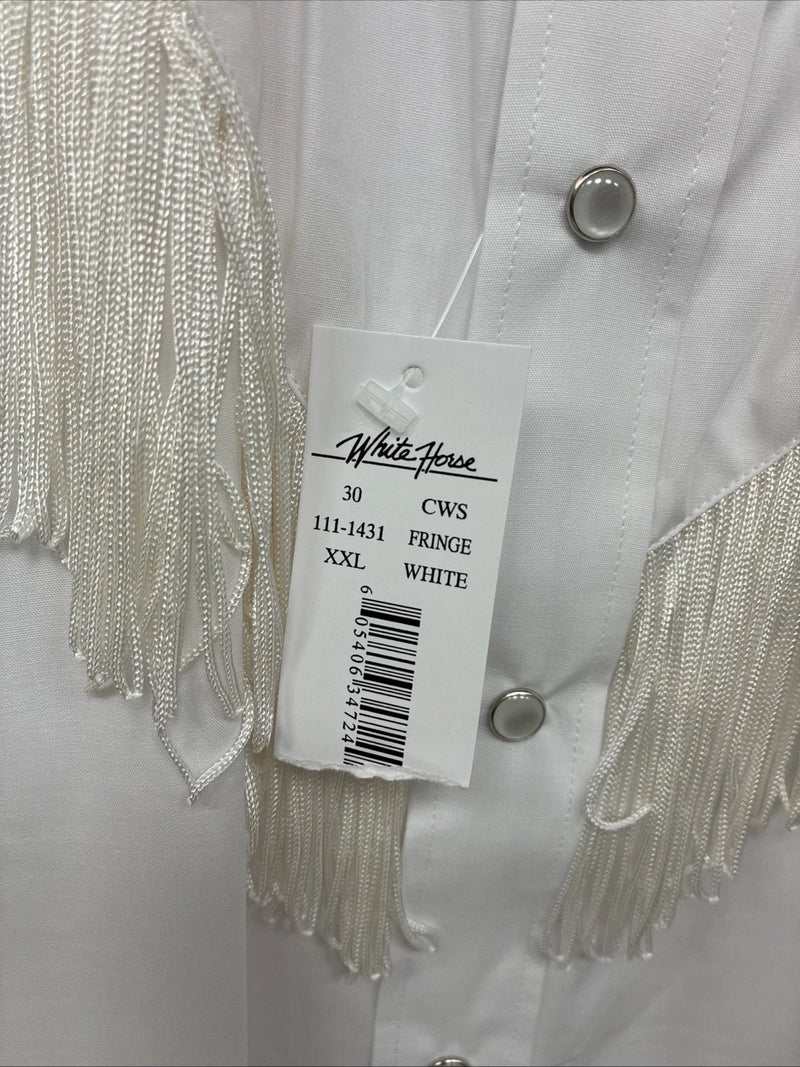 New Women’s White Horse White Fridge Long Sleeve Pearl Snap XXL TT-33