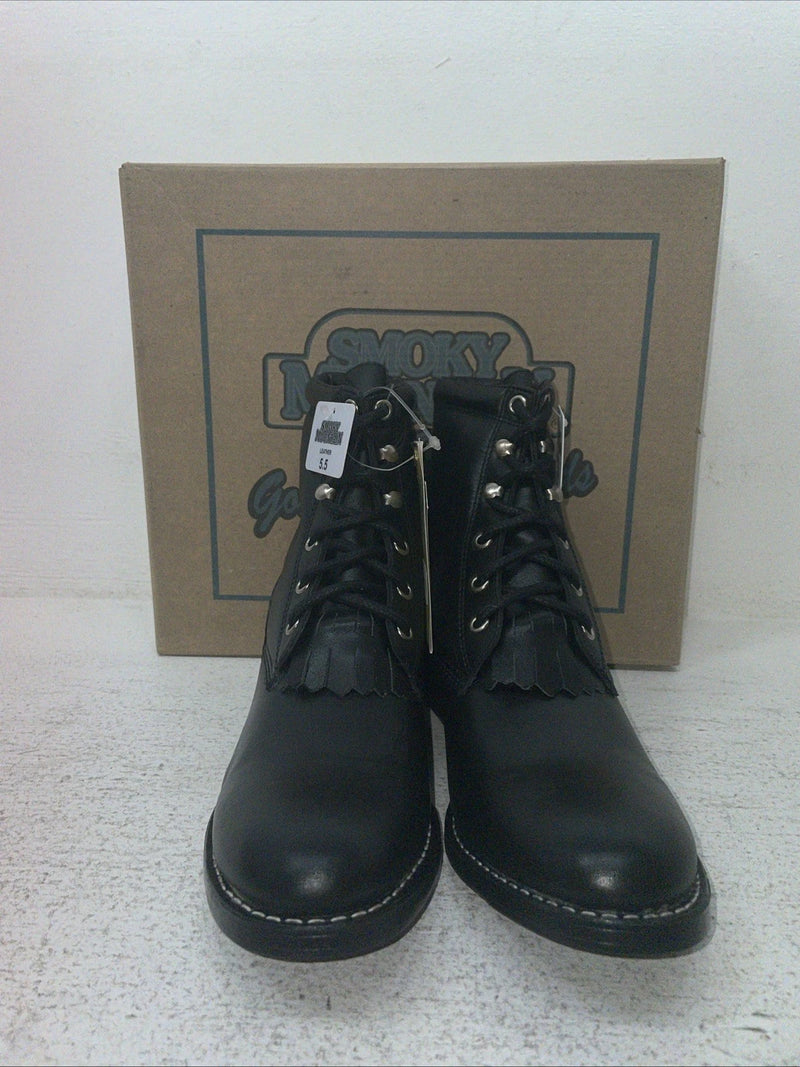 New Youth Black Lace Up Smoky Mountain Cowboy Boots. 3009 Y 5.5 5 1/2. 2-135