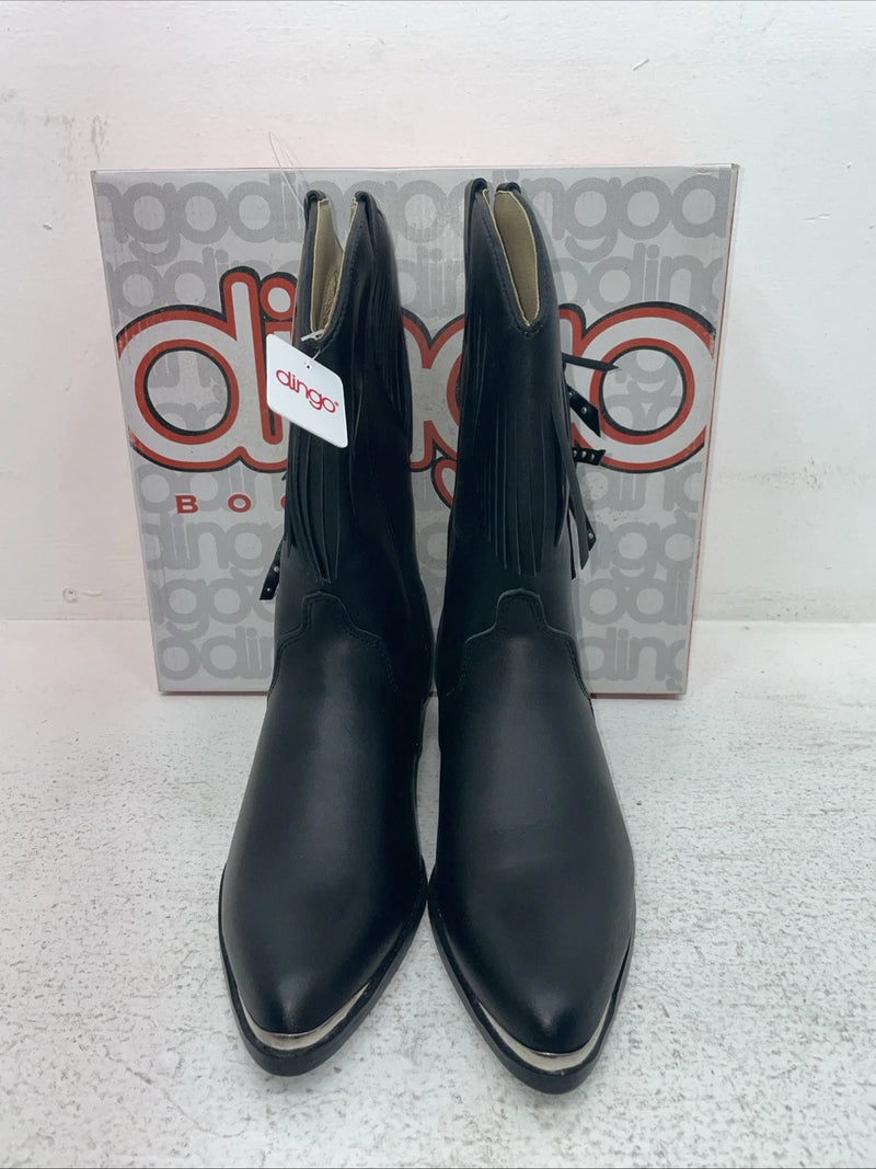 New Women’s Black With Fringe Dingo Cowboy Boots. 3220 5.5 5 1/2 D. 1-27