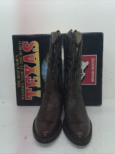 New Men’s Brown Texas Brand Cowboy Boots. 5513 10 D. 6-72