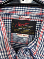 New Men’s Champion Western MultiColor Plaid Long Sleeve Pearl Snap Medium Q-67