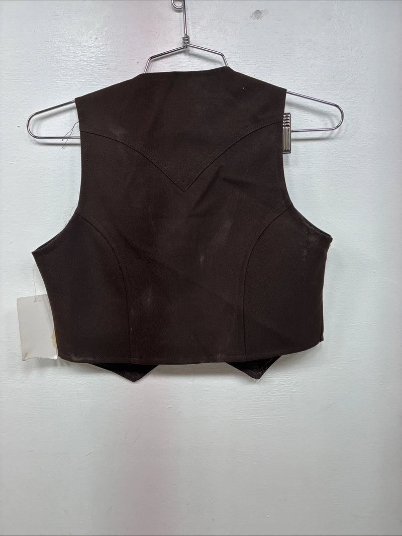 New Women’s Dickson Jenkins Brown Button Up Vest Size 8 TT-115