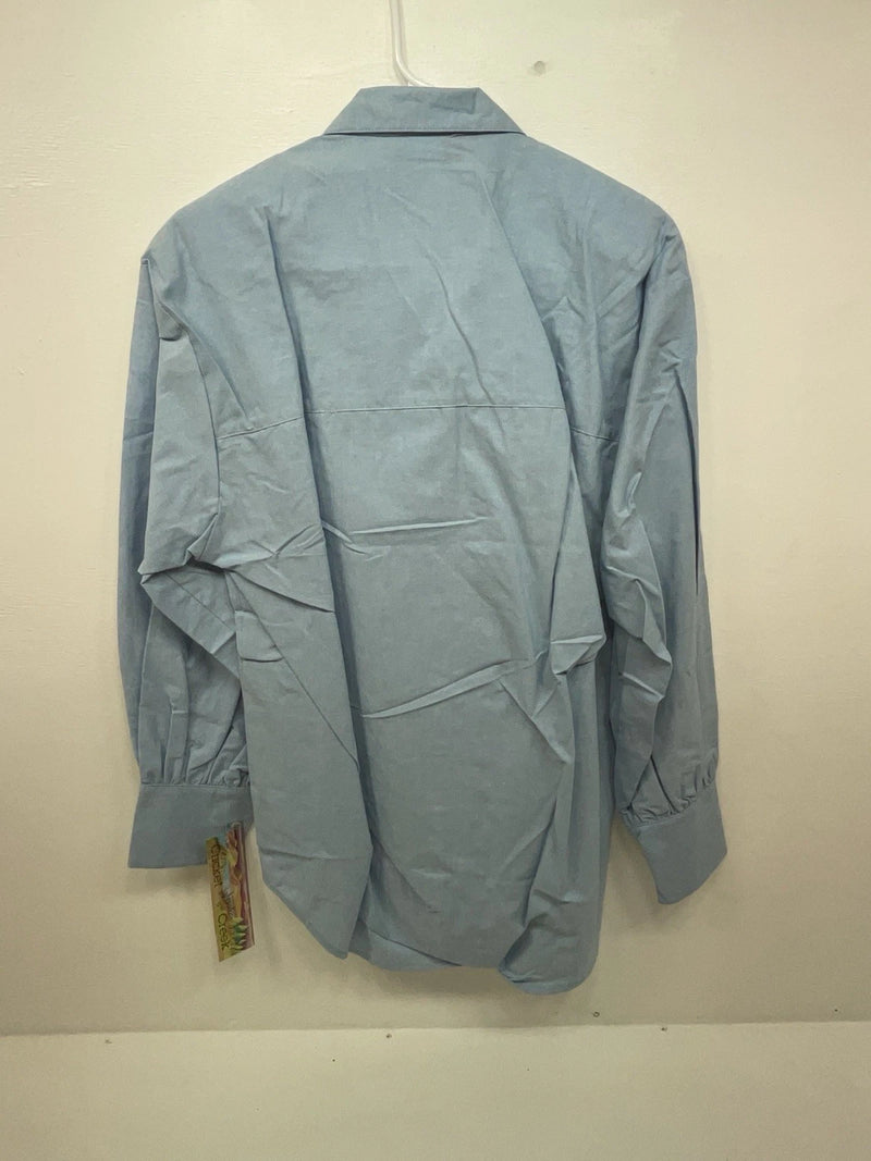 New Women’s Blue Cricket By The Creek Long Sleeve Button Up Shirt M 3B-100