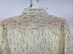New Women’s White Horse Yellow Floral Short Sleeve Pearl Snap Large II-93