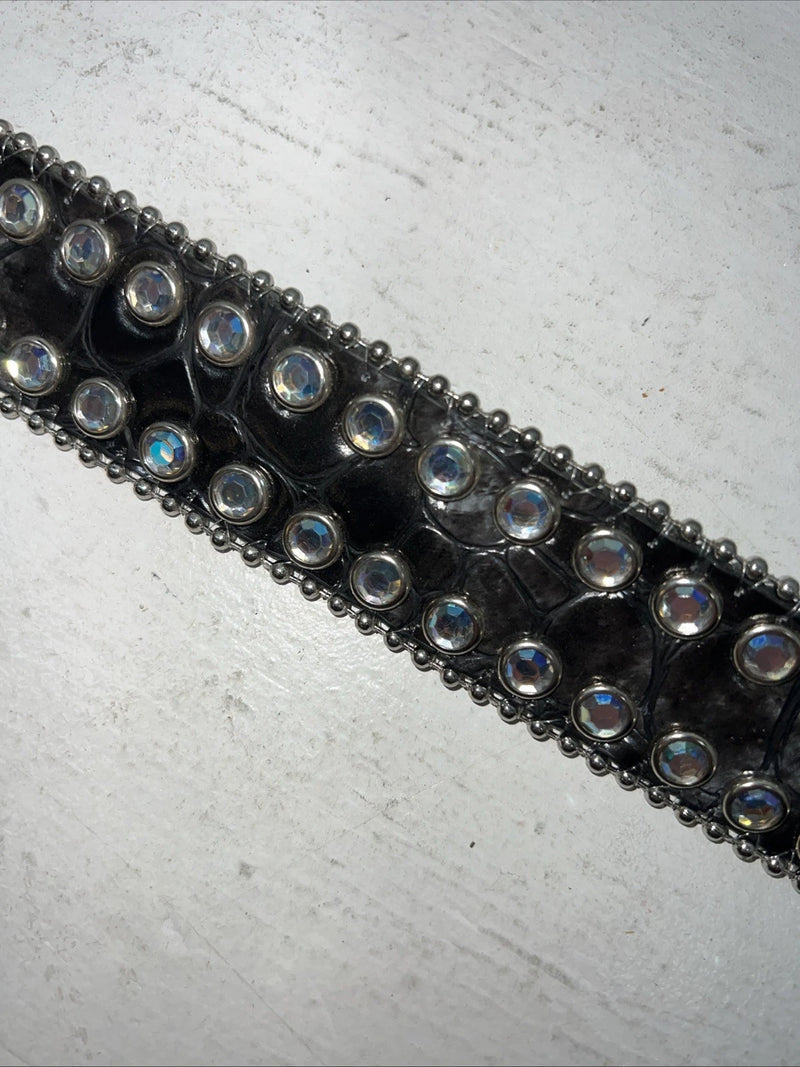 New Black Nocona Genuine Leather Bling Belt Large #N3424601 W-15