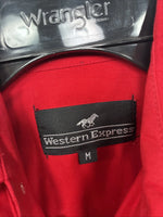 New Boys Western Express Red Long Sleeve Pearl Snap Medium DD-121