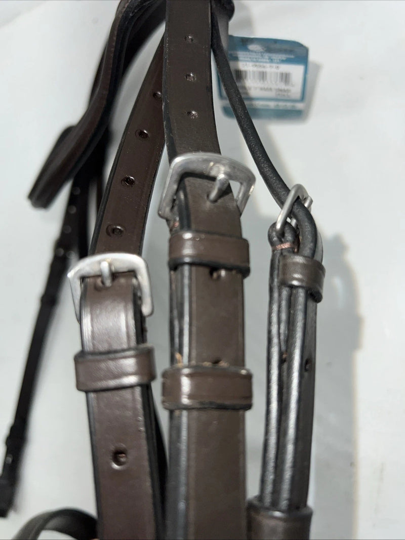 New EQUIROYAL Brown English Snaffle Bridle Full #21-9556-7-0 BB-13