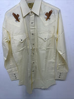 New Men’s Yellow ELY Wildlife Collection Western Pearl Snap Shirt Small A-171