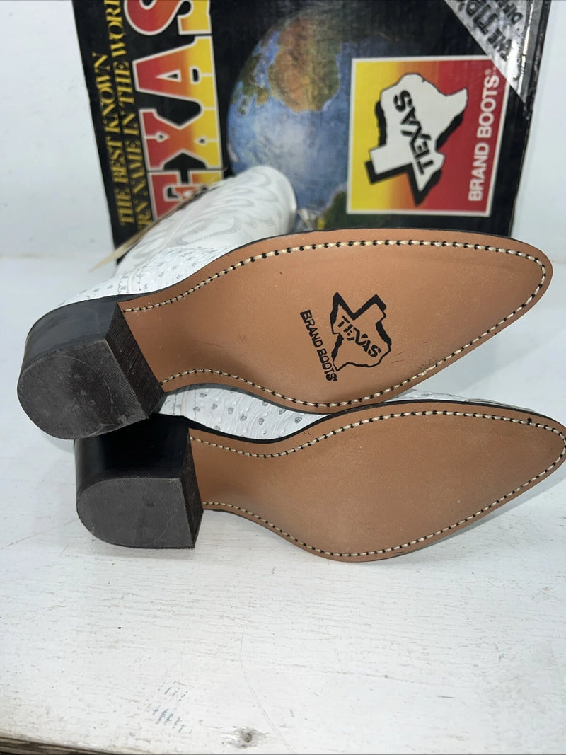 New Women’s White Texas Brand Cowboy Boots. 4207 6 M. 20-108