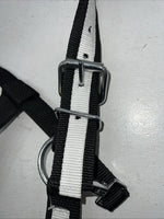 New Tough 1 Black White Draft Deluxe Nylon Halter #50-9575 W-37