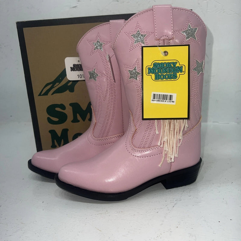 New Children’s Pink Smoky Mountain Cowboy Boots. 1058JC 10.5 10 1/2. 24-56