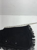 New Black ABetta Show Chaps With Fringe Adjustable Waist XL 46” L-33