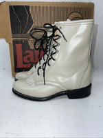 New Women’s Cream Lace Up Laredo Cowboy Boots. 121 6 M. 19-17