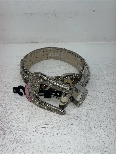 New Cow Print Genuine Leather Blazin Roxx Bling M Belt #N3510602 Z-23