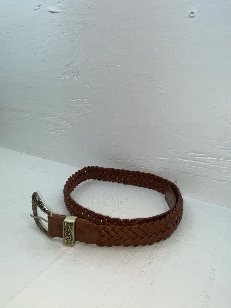 New Brown Genuine Leather Braided 38” Belt #20/4709 JJ-60