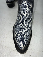 New Women’s Navy Snakeskin Texas Brand Cowboy Boots 72 7 B. 17-8