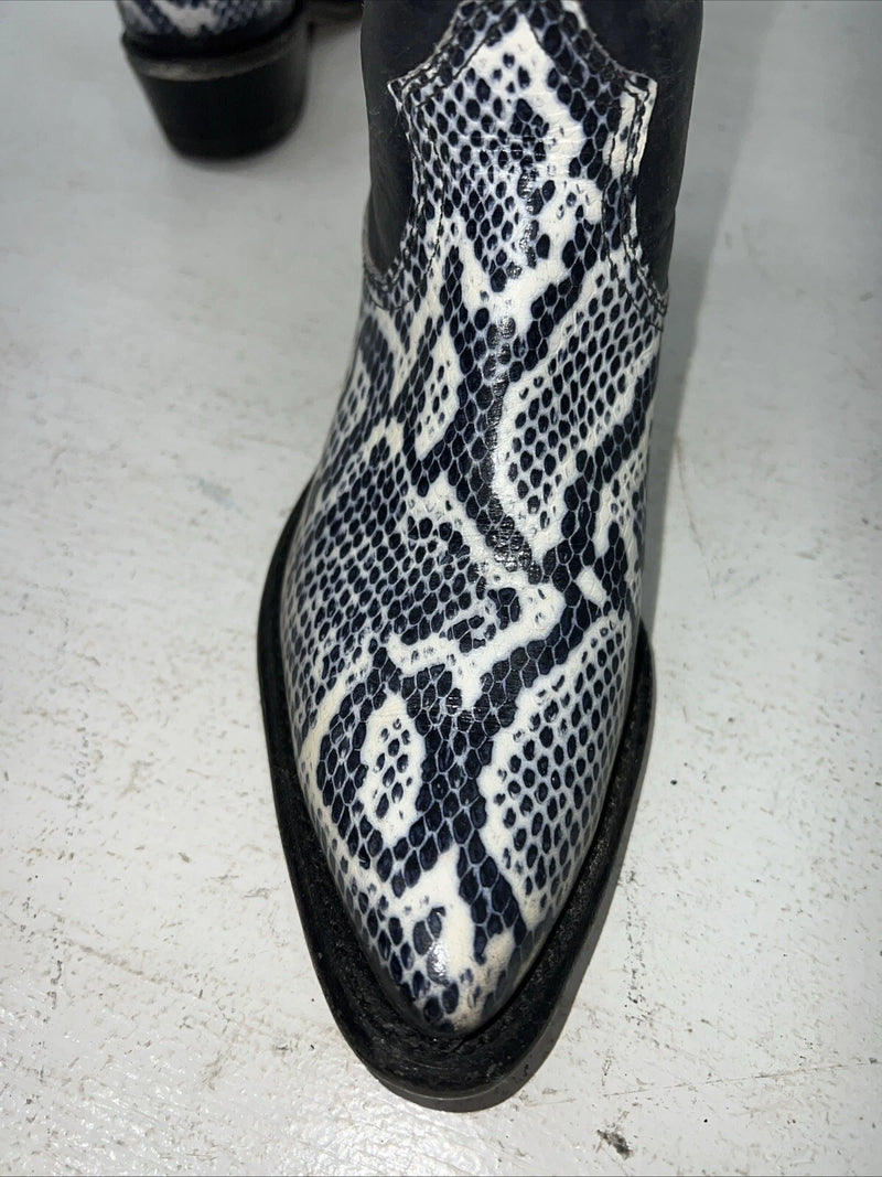 New Women’s Navy Snakeskin Texas Brand Cowboy Boots 72 7 B. 17-8