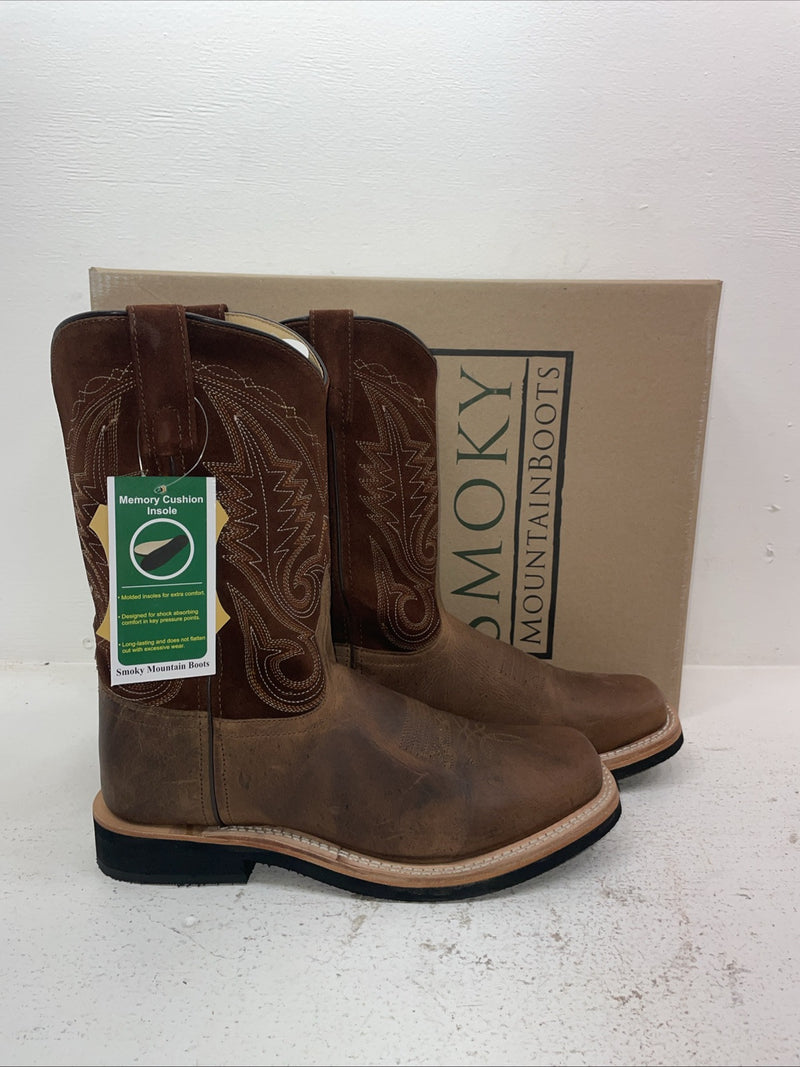 New Men’s Brown Smoky Mountain Cowboy Boots. 4028 10.5 10 1/2 E E. 7-70