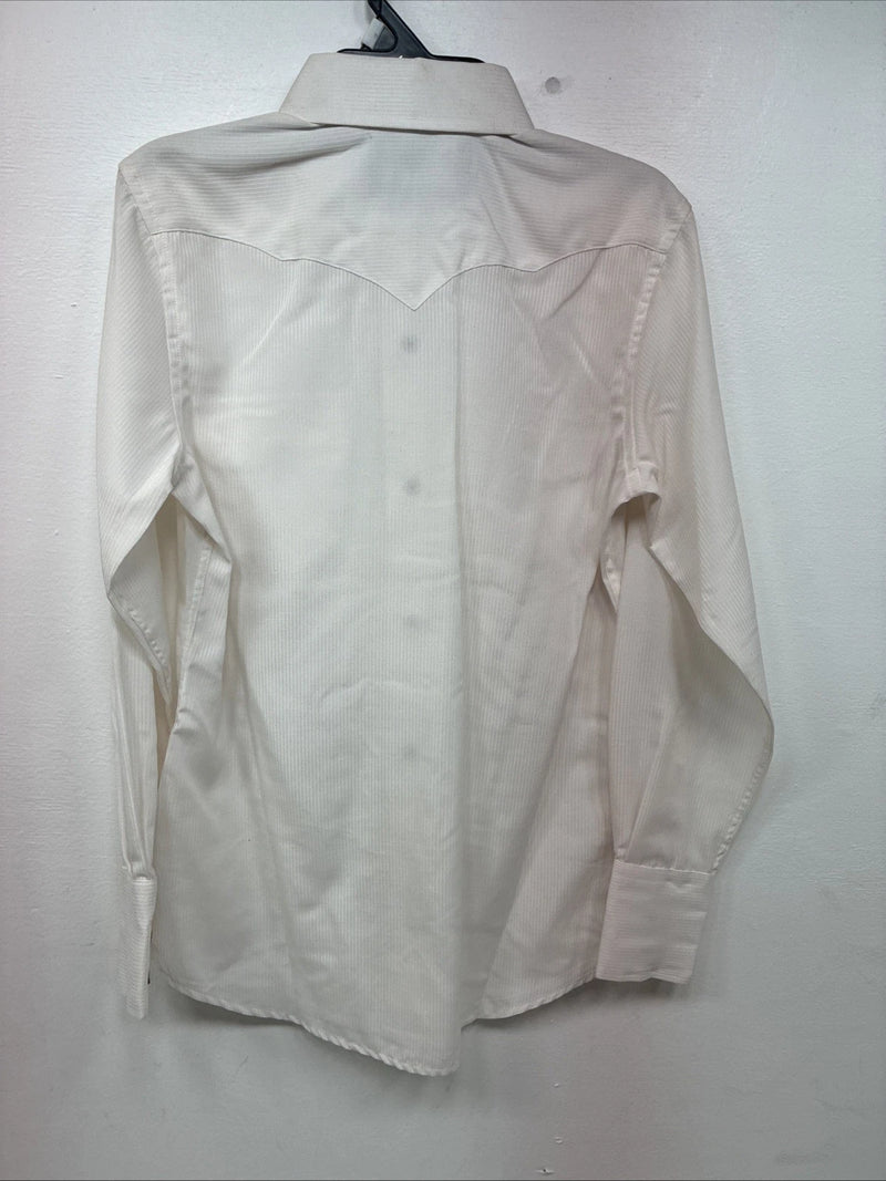 New Boys White Horse White Long Sleeve Pearl Snap Large DD-77