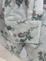 New Men’s Texson Blue Floral Long Sleeve Pearl Snap 14 X 32 Small V-65
