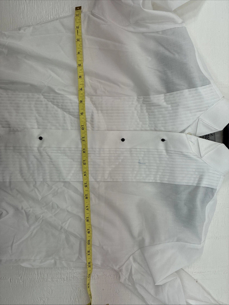 New Classix White Long Sleeve Button Up English Shirt 15-15.5 Medium AA-23