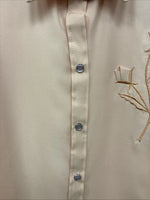 New Women’s H Bar C Yellow Design Long Sleeve Pearl Snap Size 38 II-78