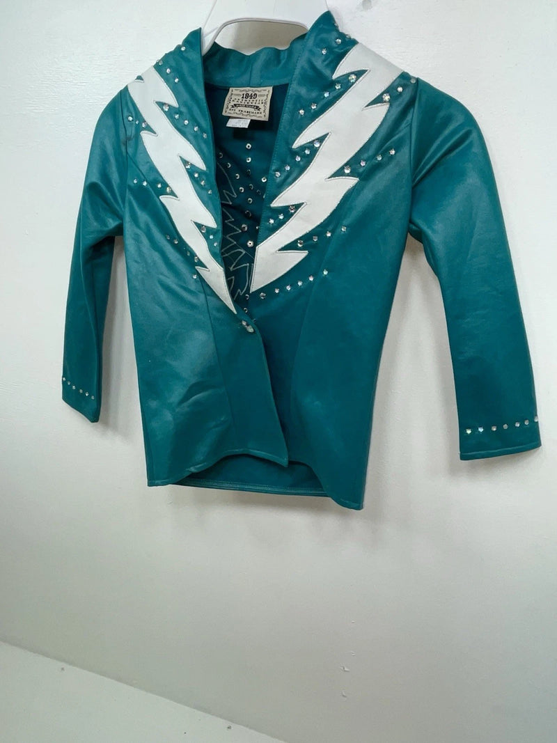 New Women’s Teal 1849 Authentic Ranchwear Long Sleeve Show Vest XS 3B-105