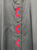 New Women’s Country Charmers Black design Long Sleeve Pearl Snap XL II-26