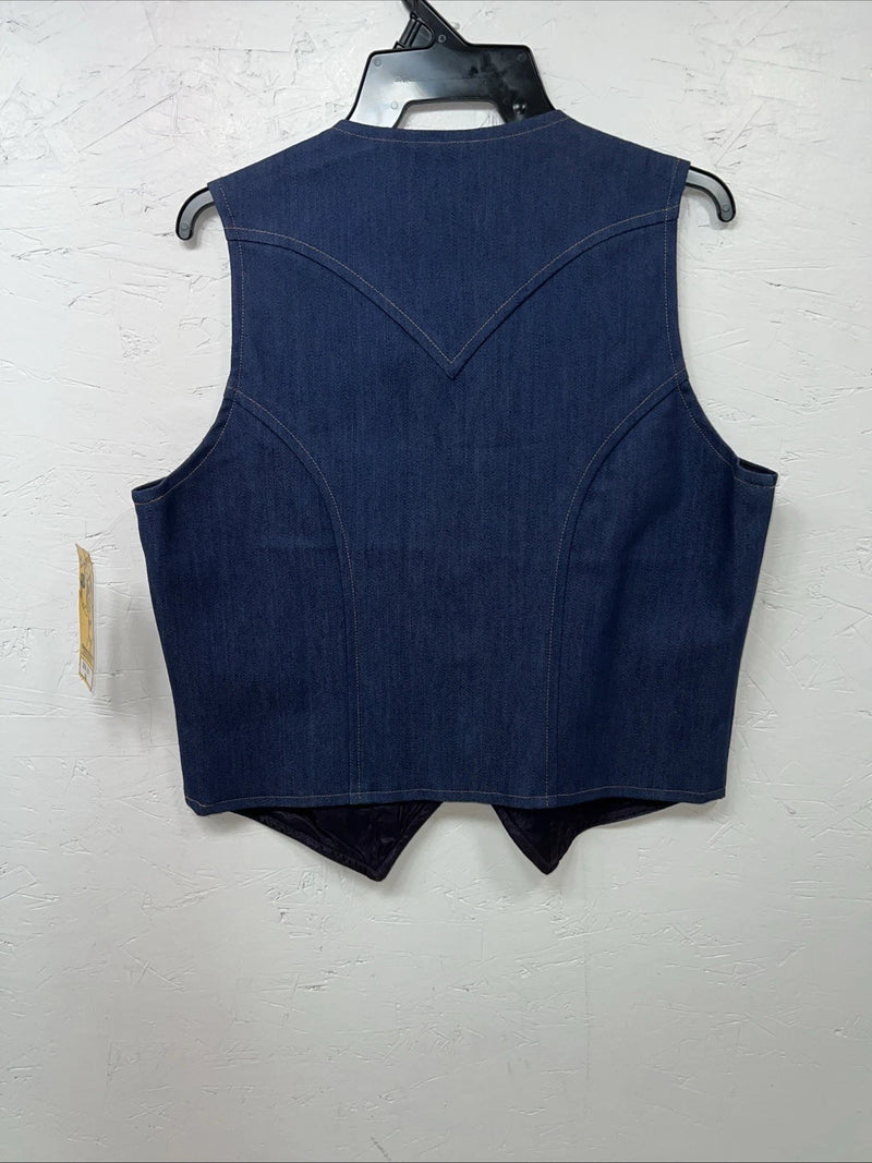 New Dickson Jenkins Blue Denim Vest Medium #7080 UU-38