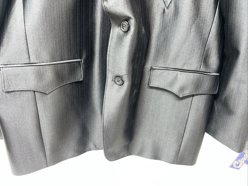 New Men’s Circle S Black Suit Jacket 46R #CC5091 S-607
