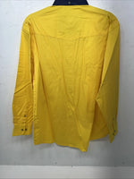 New Men’s Yellow Wrangler PBR Long Sleeve Button Up Shirt. Large P-62