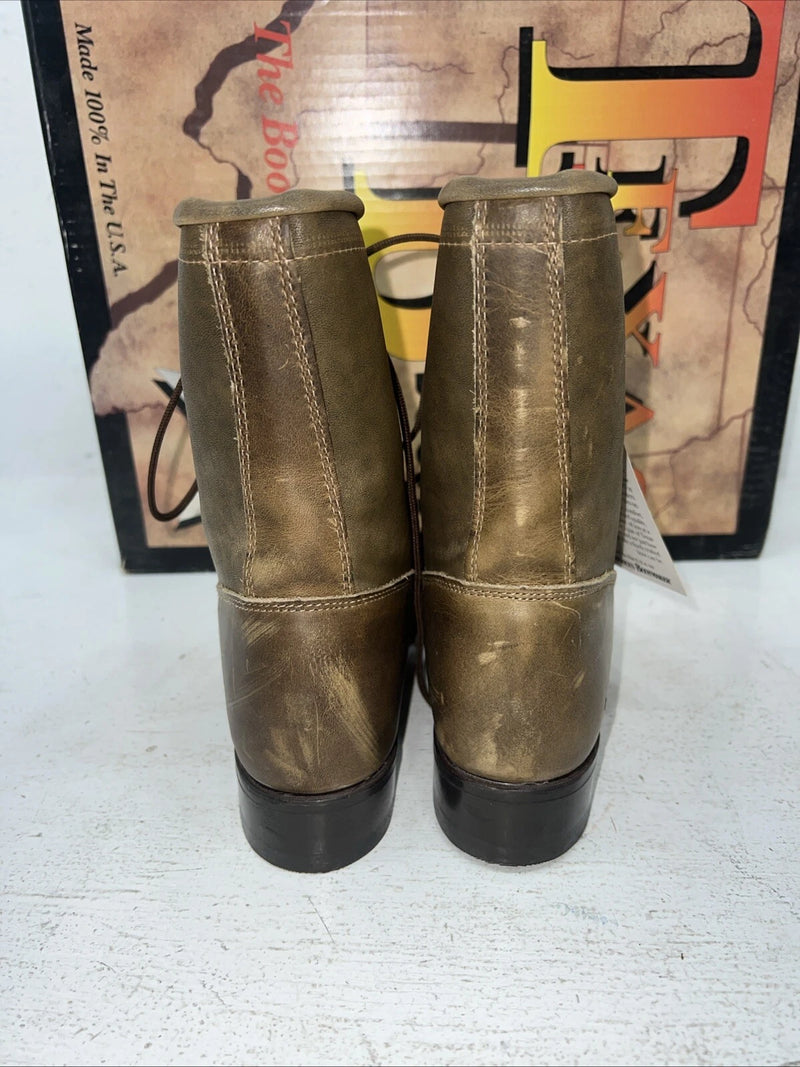 New Women’s Brown Lace Up Cowboy Boots. 4474 7.5 7 1/2 M. 17-64
