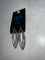 New Women’s Rock 47 Silver Oval Diamond Earrings. ER2704R47 A-90