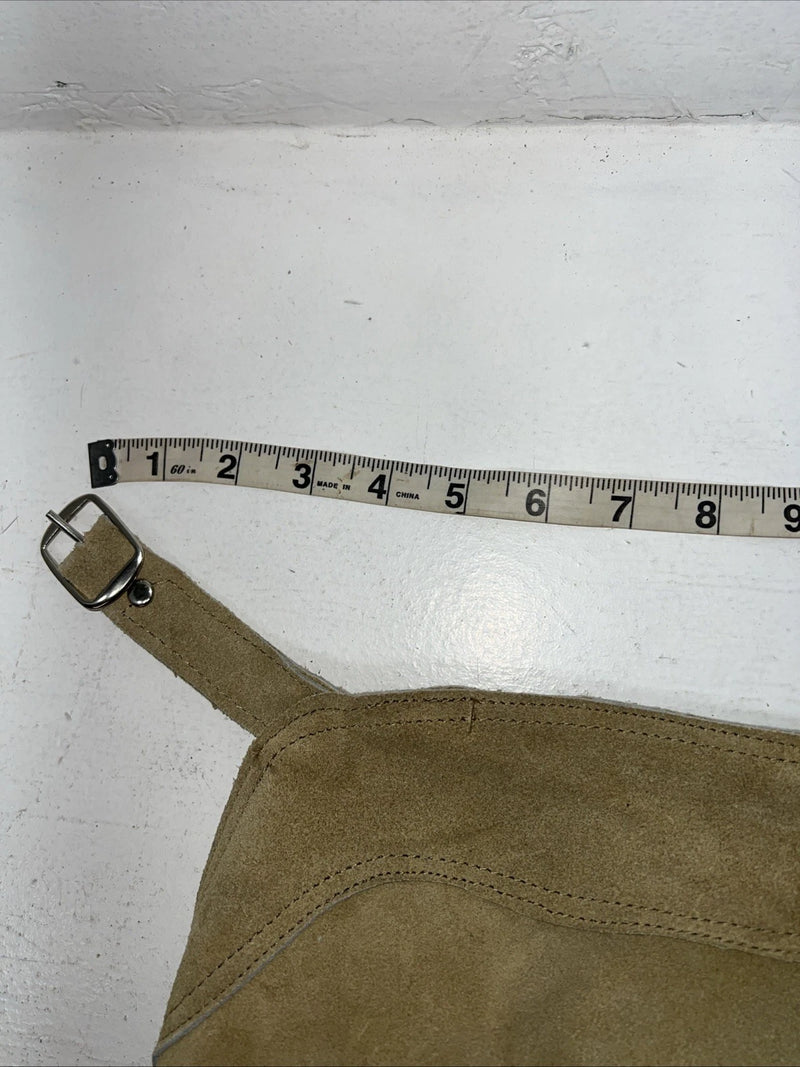 NOS Tan Equi-grip Show Chaps XL With Fringe Adjustable Waist 33” I-77