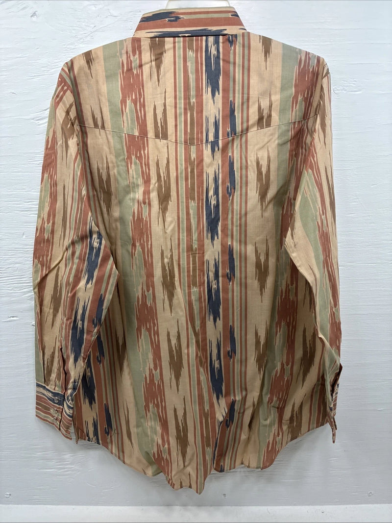 New Men’s ELY Cattleman Multicolor Camo Long Sleeve Pearl Snap 16.5 Large T-56