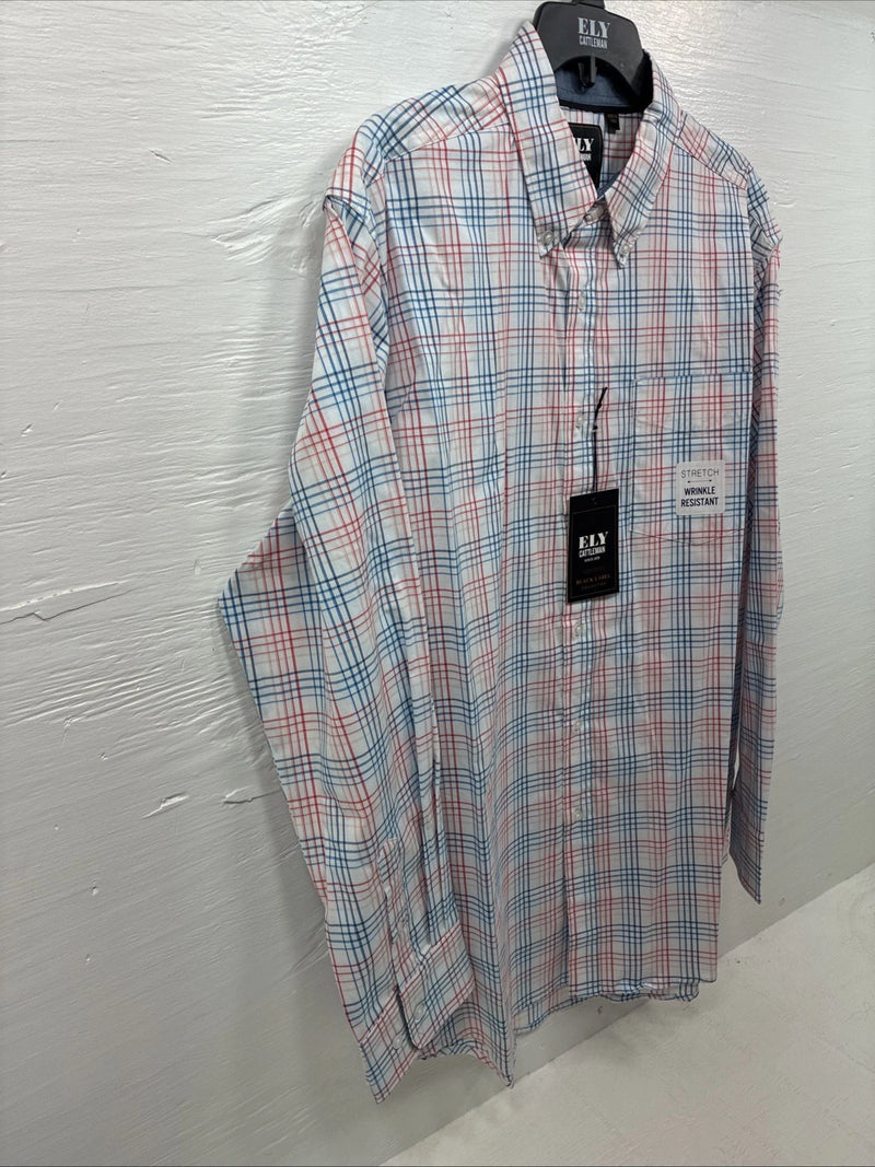 New Men’s ELY Cattleman Multicolor Stripe Long Sleeve Pearl Snap Large CC-20