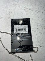 New Women’s Rock 47 Silver Chain Rectangle Necklace. NC2403R47 A-87