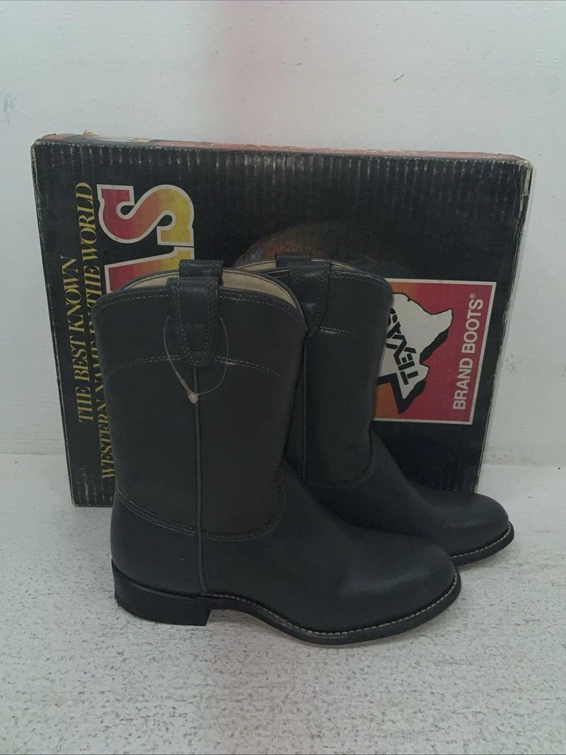 New Kids Gray Texas Brand Cowboy Boots. 3205 2 D. 23-128