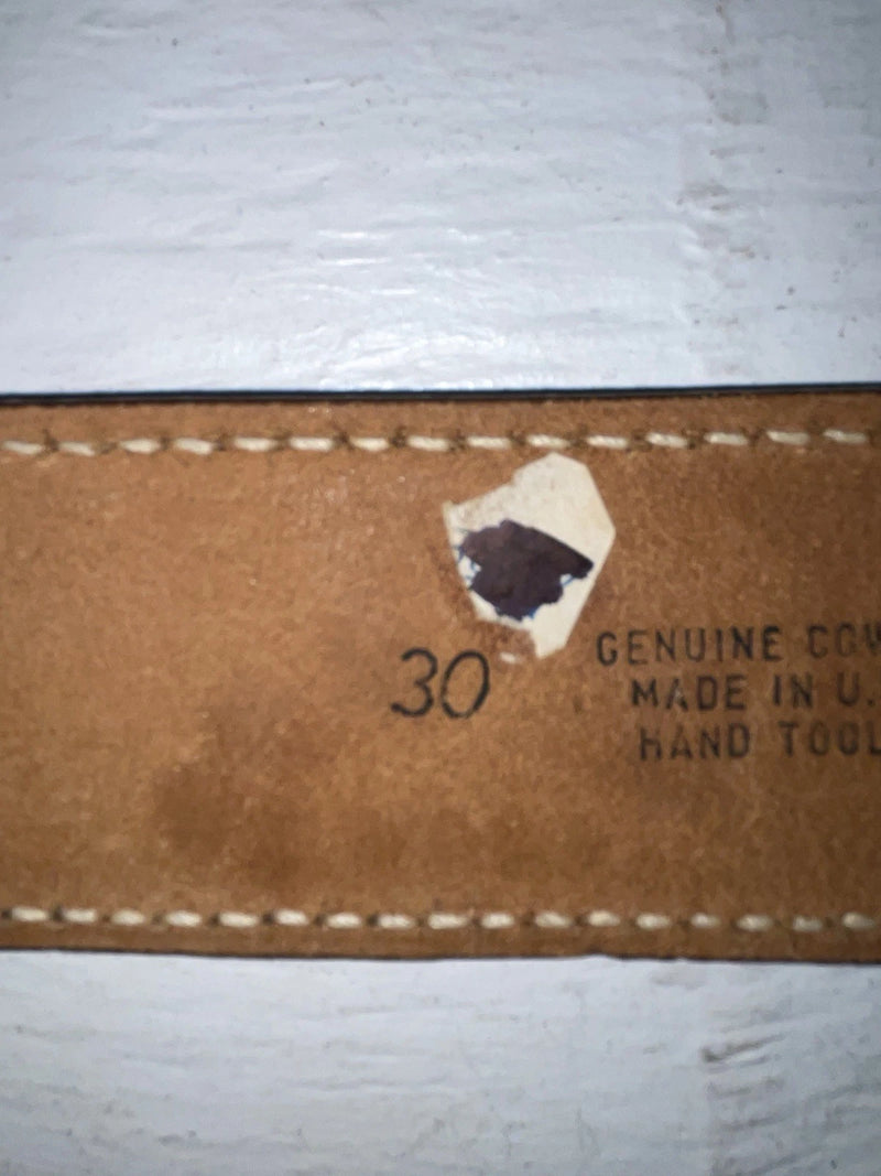 New Brown Genuine Leather Tex Tan Tooled 30” Belt #1638B JJ-160