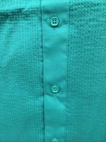 New Wayne Scott Teal Long Sleeve Button Up English Shirt Small X-83