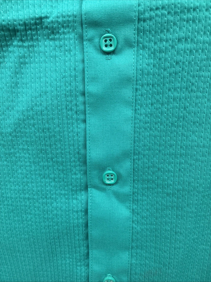 New Wayne Scott Teal Long Sleeve Button Up English Shirt Small X-83