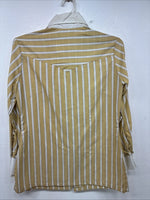New Women’s Fenton Yellow White Stripe Long Sleeve Button Up Size 14 KK-99