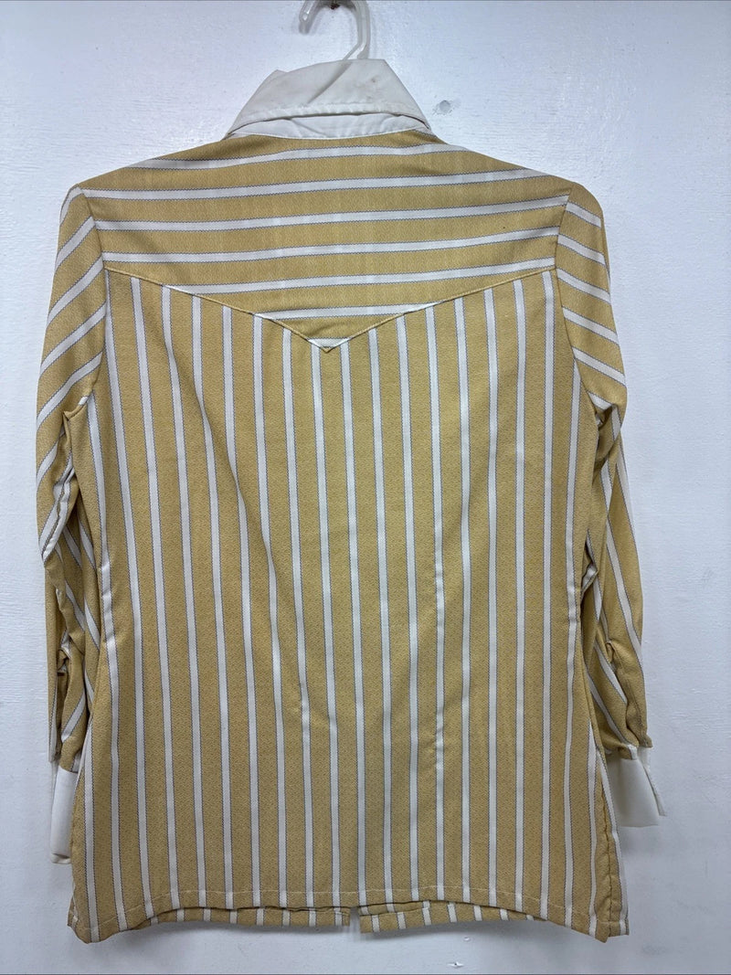 New Women’s Fenton Yellow White Stripe Long Sleeve Button Up Size 14 KK-99