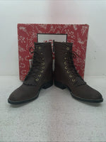 New Youth Brown Lace Up Texas Brand Cowboy Boots. B 1361 5.5 5 1/2 D. 2-131