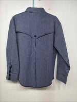New Kids Denver Blue Stripe Long Sleeve Button Up Size 8 DD-135